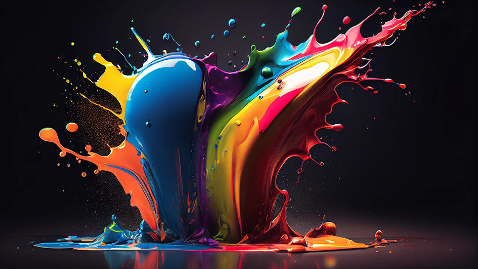Explosion d'encre de différentes couleurs