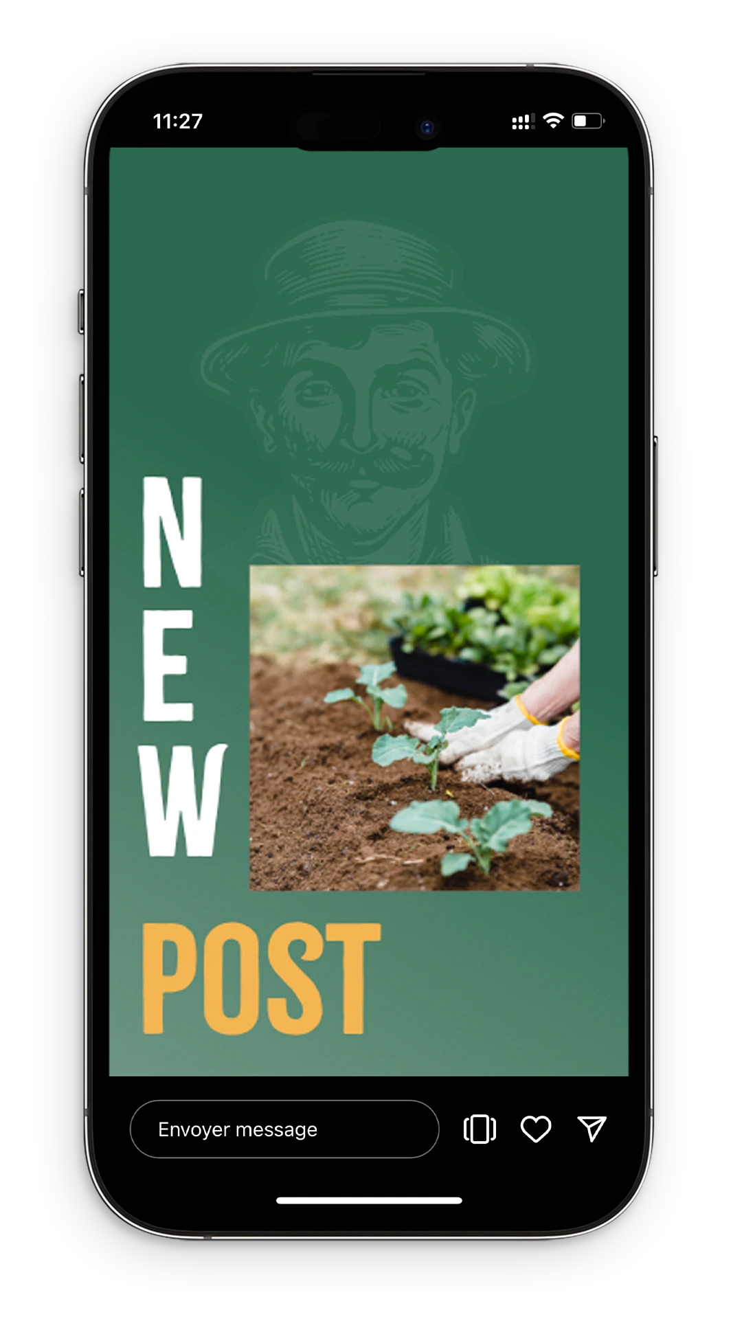 Template de story Instagram créé pour Les Jardins de Lac