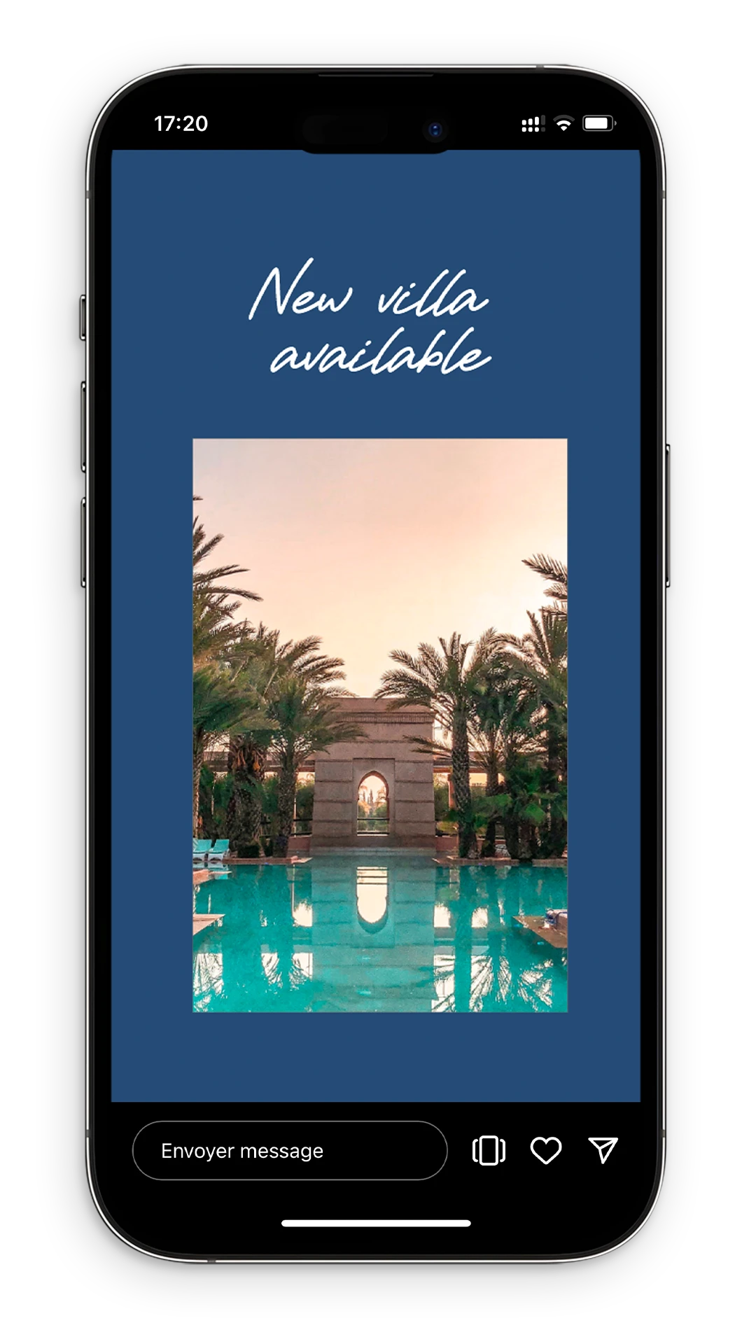Template de story Instagram créé pour Palm & Sand Villas